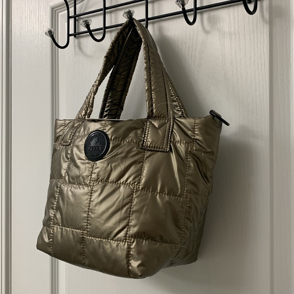 Gold / Bronze Quilted Puffer Small Handbag / Crossbody Bag - Picture 3 of 15